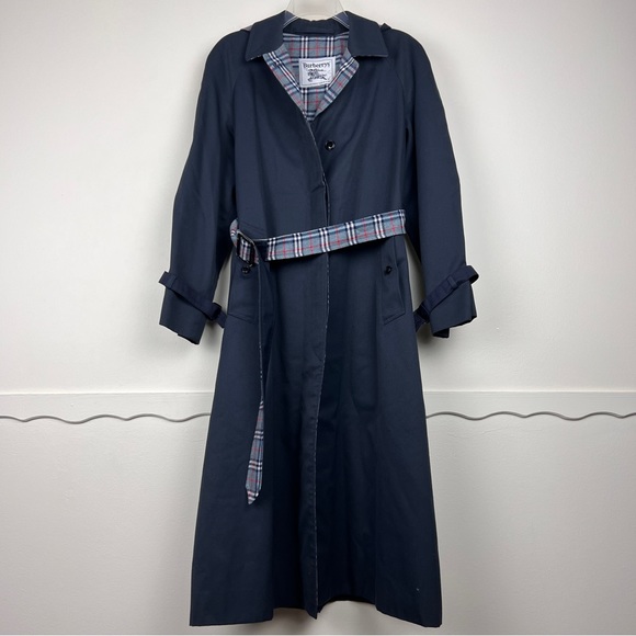 Burberry Vintage Wool Grey Nova Check Detail Lined Hooded Trench Coat - Picture 2 of 9